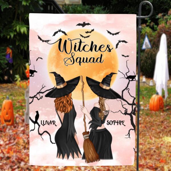 Personalized Witches Flag Sign - Halloween Gift For Friends/Wiccan Decor/Pagan Decor - Witches Squad