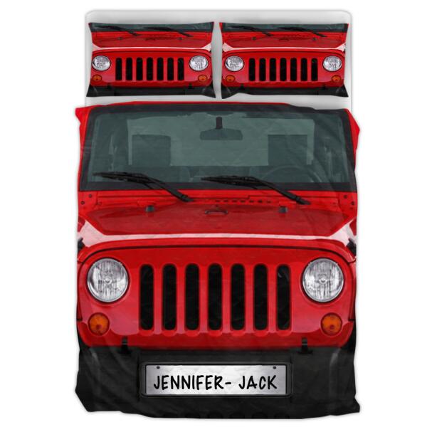 Personalized Quilt Bed Sets - Gift Idea For Couple, Off-road Lovers - Custom Name