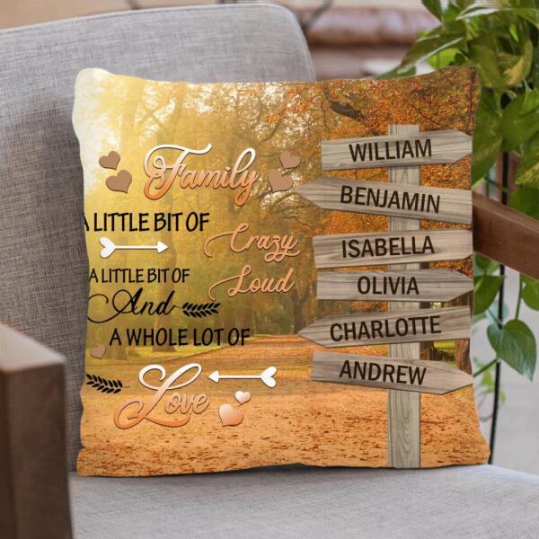 Personalized Family Name Pillow With Multiple Background - Family A Little Bit Of Crazy - BY5WT2