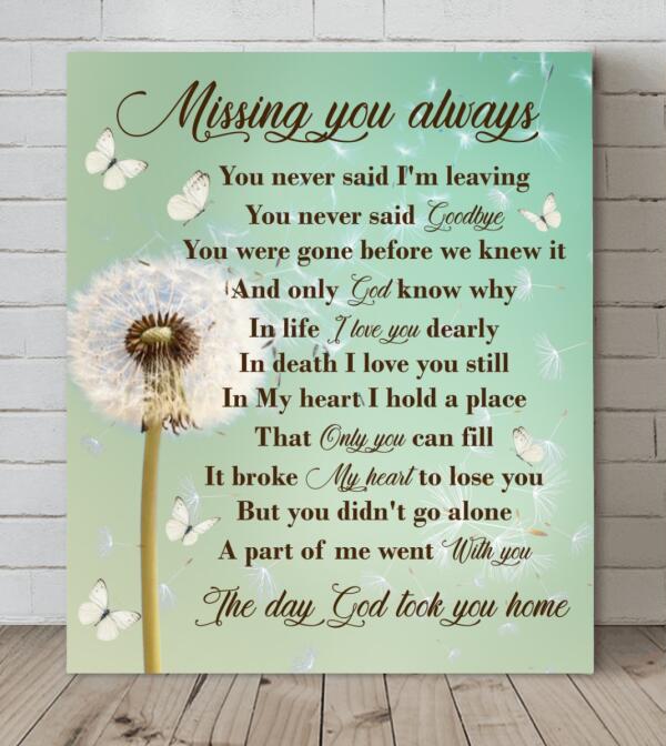 Personalized Remembrance Canvas - Missing You Always - GTWDM6