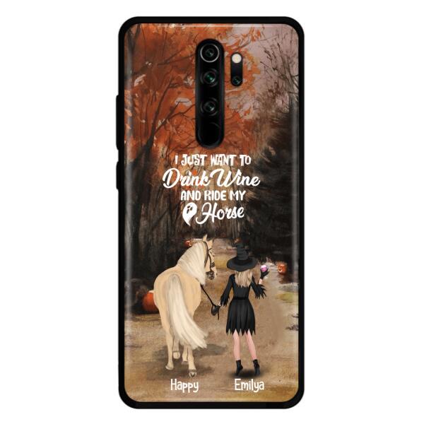 Personalized Horse Witch Phone Case - Halloween Gift For Horse Lover - Drink Wine And Rise My Horse - Case For Xiaomi, Oppo And Huawei- EQRIYV
