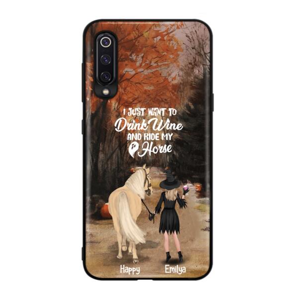 Personalized Horse Witch Phone Case - Halloween Gift For Horse Lover - Drink Wine And Rise My Horse - Case For Xiaomi, Oppo And Huawei- EQRIYV