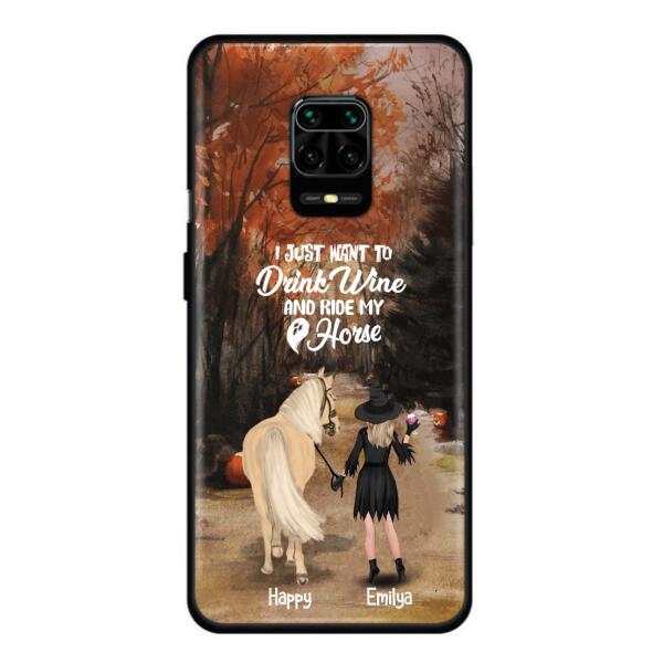 Personalized Horse Witch Phone Case - Halloween Gift For Horse Lover - Drink Wine And Rise My Horse - Case For Xiaomi, Oppo And Huawei- EQRIYV