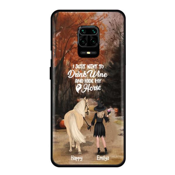 Personalized Horse Witch Phone Case - Halloween Gift For Horse Lover - Drink Wine And Rise My Horse - Case For Xiaomi, Oppo And Huawei- EQRIYV
