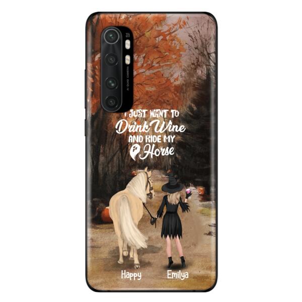 Personalized Horse Witch Phone Case - Halloween Gift For Horse Lover - Drink Wine And Rise My Horse - Case For Xiaomi, Oppo And Huawei- EQRIYV