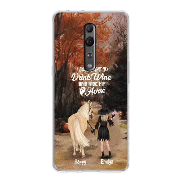 Personalized Horse Witch Phone Case - Halloween Gift For Horse Lover - Drink Wine And Rise My Horse - Case For Xiaomi, Oppo And Huawei- EQRIYV