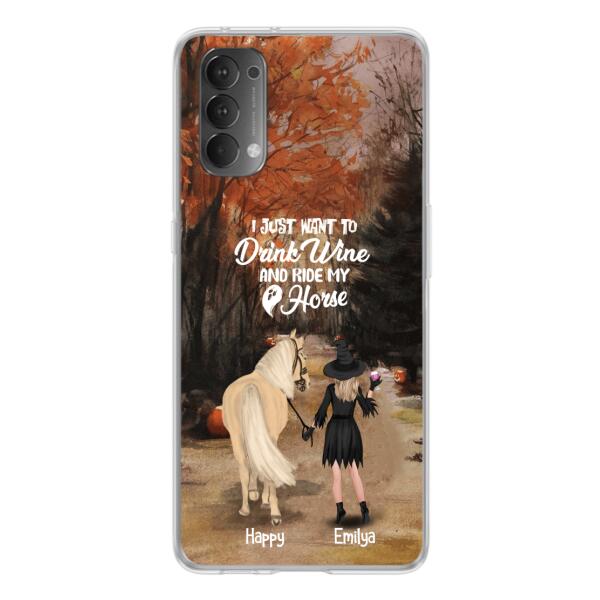 Personalized Horse Witch Phone Case - Halloween Gift For Horse Lover - Drink Wine And Rise My Horse - Case For Xiaomi, Oppo And Huawei- EQRIYV
