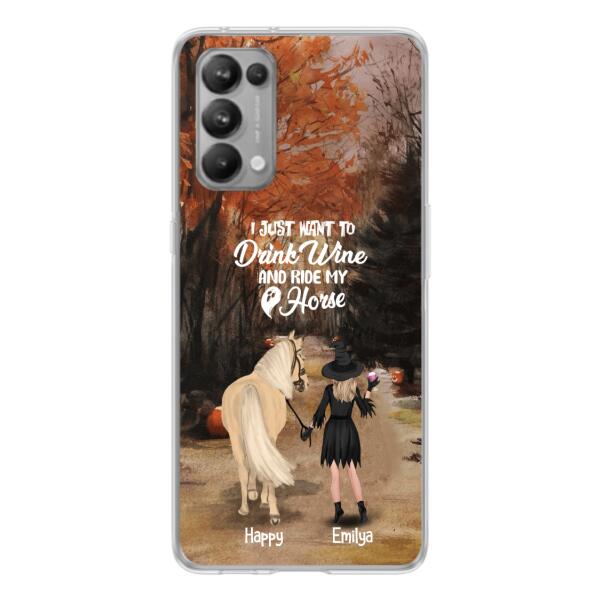Personalized Horse Witch Phone Case - Halloween Gift For Horse Lover - Drink Wine And Rise My Horse - Case For Xiaomi, Oppo And Huawei- EQRIYV