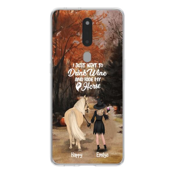 Personalized Horse Witch Phone Case - Halloween Gift For Horse Lover - Drink Wine And Rise My Horse - Case For Xiaomi, Oppo And Huawei- EQRIYV