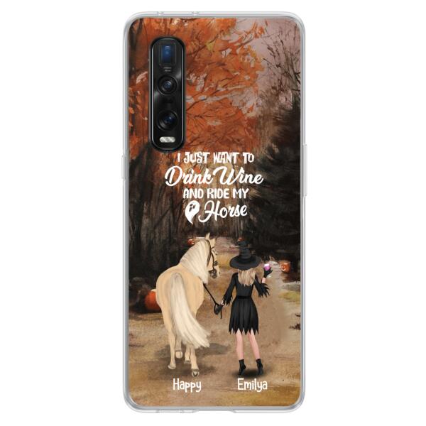 Personalized Horse Witch Phone Case - Halloween Gift For Horse Lover - Drink Wine And Rise My Horse - Case For Xiaomi, Oppo And Huawei- EQRIYV