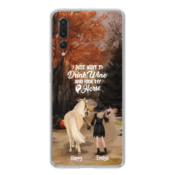Personalized Horse Witch Phone Case - Halloween Gift For Horse Lover - Drink Wine And Rise My Horse - Case For Xiaomi, Oppo And Huawei- EQRIYV