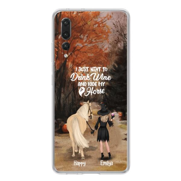 Personalized Horse Witch Phone Case - Halloween Gift For Horse Lover - Drink Wine And Rise My Horse - Case For Xiaomi, Oppo And Huawei- EQRIYV