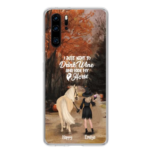 Personalized Horse Witch Phone Case - Halloween Gift For Horse Lover - Drink Wine And Rise My Horse - Case For Xiaomi, Oppo And Huawei- EQRIYV