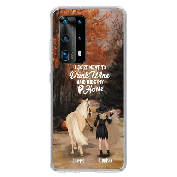 Personalized Horse Witch Phone Case - Halloween Gift For Horse Lover - Drink Wine And Rise My Horse - Case For Xiaomi, Oppo And Huawei- EQRIYV
