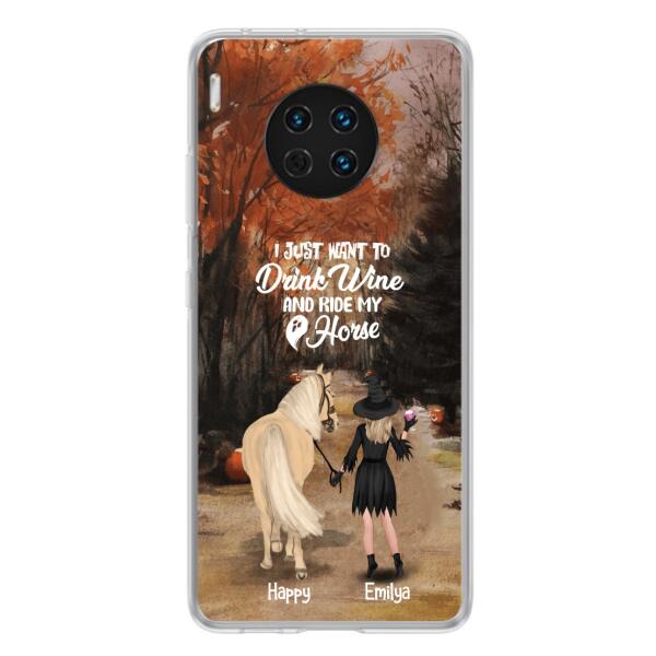 Personalized Horse Witch Phone Case - Halloween Gift For Horse Lover - Drink Wine And Rise My Horse - Case For Xiaomi, Oppo And Huawei- EQRIYV