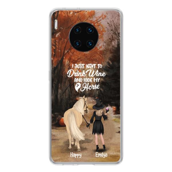 Personalized Horse Witch Phone Case - Halloween Gift For Horse Lover - Drink Wine And Rise My Horse - Case For Xiaomi, Oppo And Huawei- EQRIYV