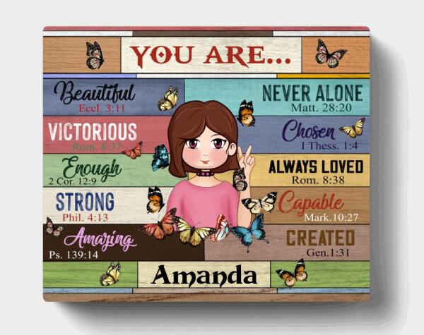 Personalized Hippie Girl Canvas - She Is Me I Am She - AJXGZC