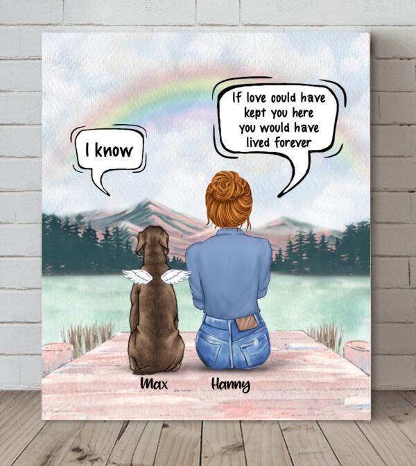 Personalized Memorial Dog Canvas - Best Gift For Dog Lovers - If Love Could Have Kept You Here You Would Have Lived Forever