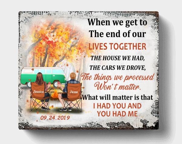 Personalized Camping Couple Canvas - Gift Idea For Couple - I Had You And You Had Me