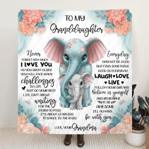 Personalized To My Daughter/Granddaughter Quilt/Fleece Blanket & Pillow Cover - Best Gift For Daughter/Granddaughter - Never Forget How Much I Love You