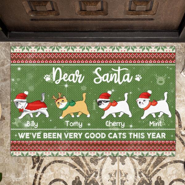 Personalized Christmas Cat Doormat - Best Gift For Cat Lovers - Dear Santa We've Been Very Good Cats This Year