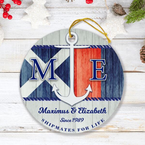 Personalized Nautical Ornament - Best Gift For Couple - Shipmates For Life
