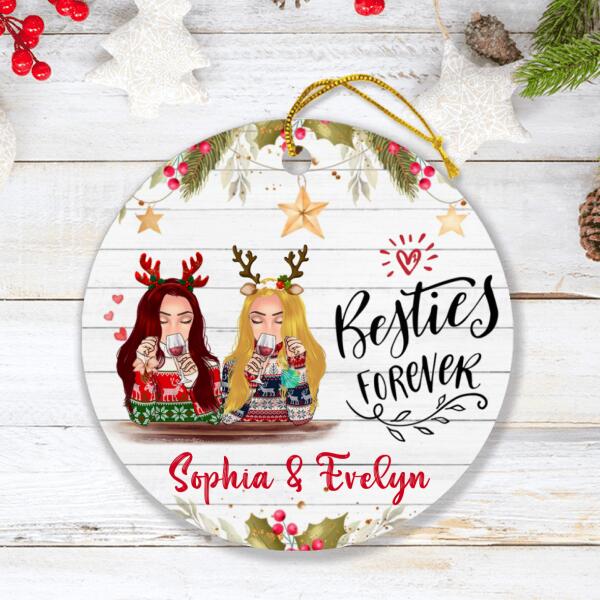 Personalized Xmas Besties Ornament - Best Gift For Friends - Merry Christmas