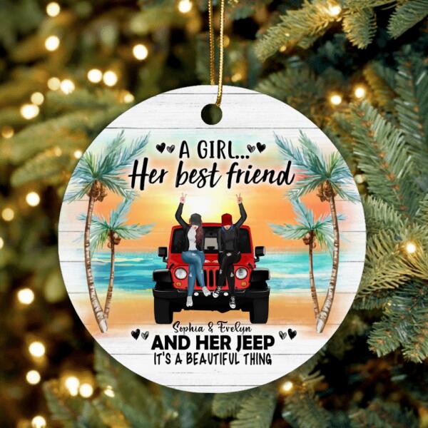 Personalized Besties Off-road Ornament - Gift For Best Friends - A Girl... Her Best Friend