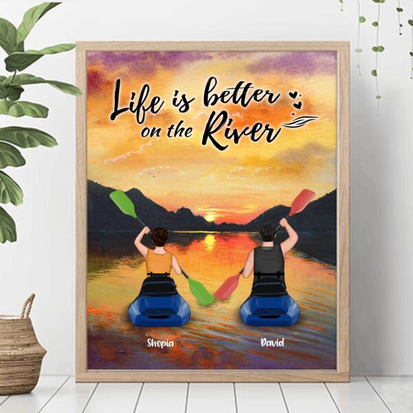 Personalized Kayak Couple Poster - Life Is Better On The River - FKUJGV