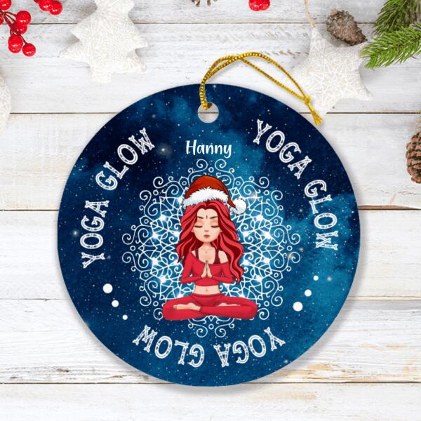 Personalized Christmas Yoga Circle/Rectangle Ornament - Best Gift For Yoga Lovers