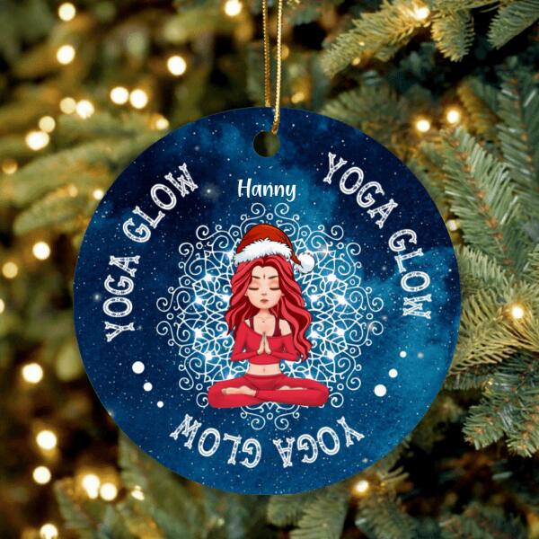 Personalized Christmas Yoga Circle/Rectangle Ornament - Best Gift For Yoga Lovers