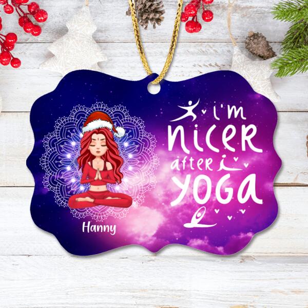 Personalized Christmas Yoga Circle/Rectangle Ornament - Best Gift For Yoga Lovers