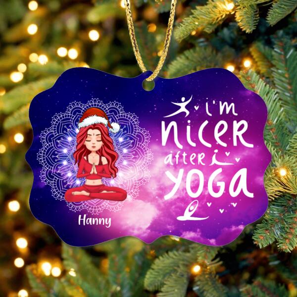 Personalized Christmas Yoga Circle/Rectangle Ornament - Best Gift For Yoga Lovers