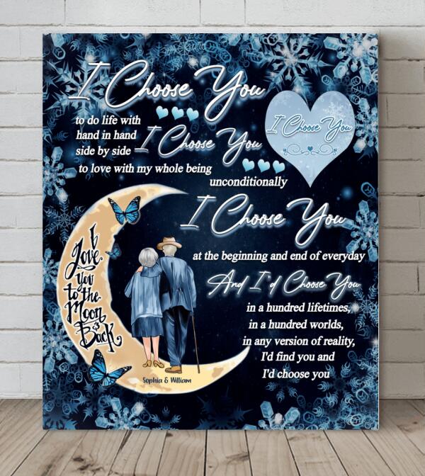 Personalized Old Couple Canvas - Best Gift For Couple - I Choose You