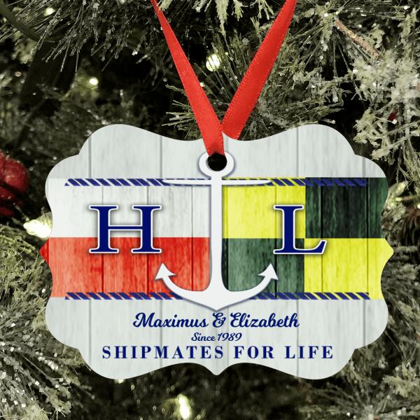 Personalized Nautical Ornament - Best Gift For Couple - Shipmates For Life