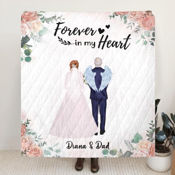 Personalized Wedding Parent In Heaven Pillow Cover/Quilt/Fleece Blanket - Memorial Gift Idea - Forever In My Heart