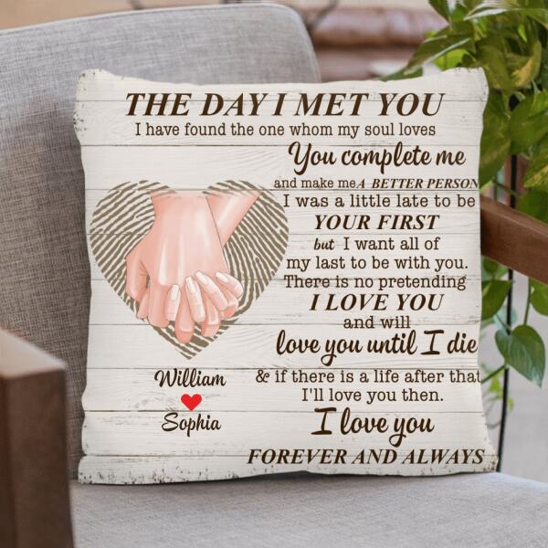 Personalized The Day I Met You Pillow Cover - Valentine's Day Gift Idea For Couple