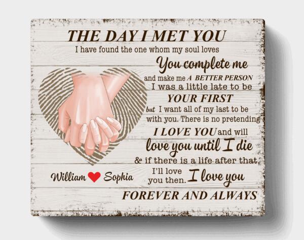 Personalized The Day I Met You Canvas - Valentine's Day Gift Idea For Couple