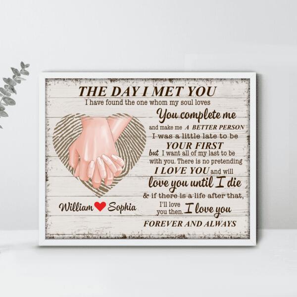Personalized The Day I Met You Poster - Valentine's Day Gift Idea For Couple