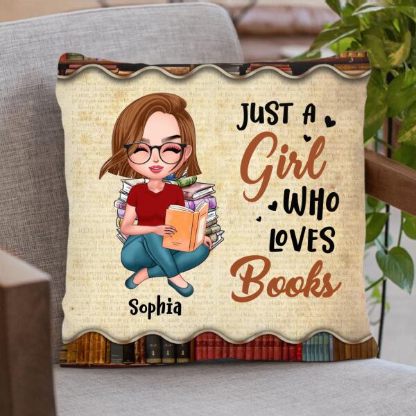 Personalized Just A Girl Who Loves Books Pillow Cover/Quilt/Fleece Blanket - Gift Idea For Books Lover
