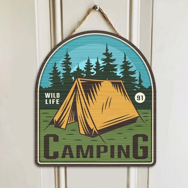Personalized Camping Door Sign - Up to 12 Options - Gift Idea For Camping Lover