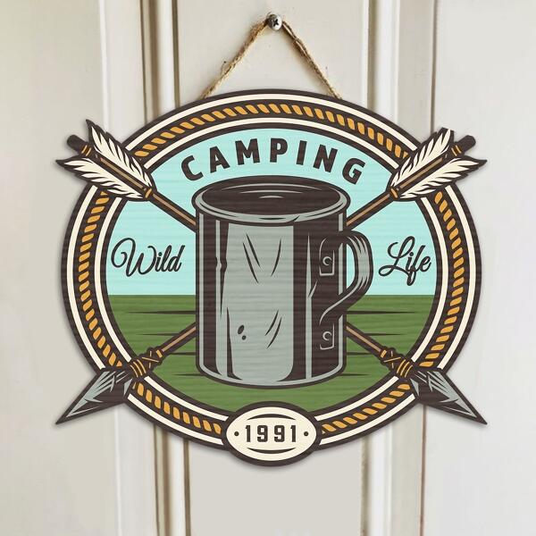 Personalized Camping Door Sign - Up to 12 Options - Gift Idea For Camping Lover