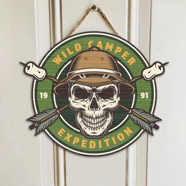 Personalized Camping Door Sign - Up to 12 Options - Gift Idea For Camping Lover