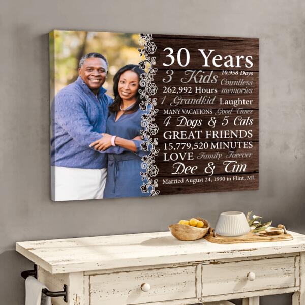 Personalized Marrige Aniversary Canvas - Valentine Gift For Married Couples