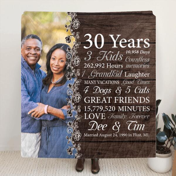 Personalized Marrige Aniversary Quilt/Fleece Blanket - Valentine Gift For Married Couples