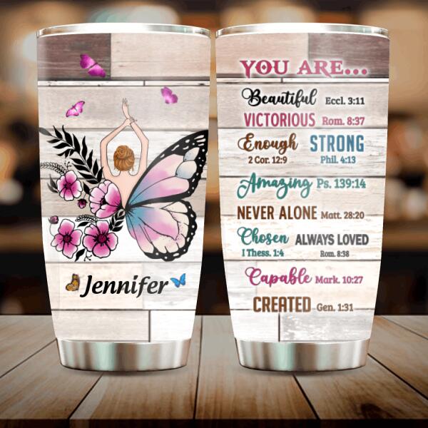 Personalized Girl Tumbler - Best Gift For Girls - They Whispered To Her You Cannot Withstand The Storm She Whispered Back I Am The Storm