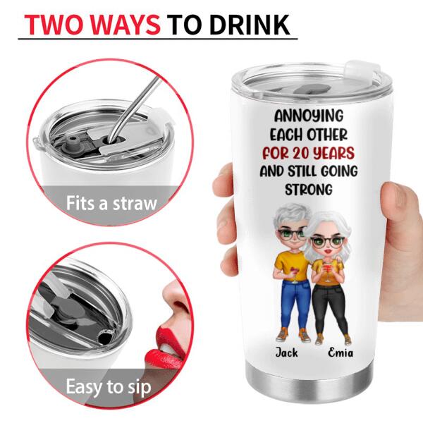 Personalized Couple Tumbler - Gifts for Couples, Lovers, Husband and Wife - Annoying Each Other - Happy Valentine's Day