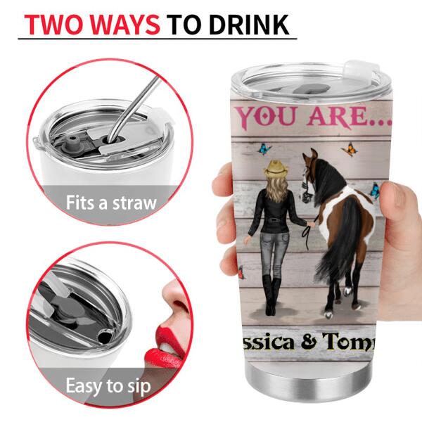 Personalized Christian You're Beautiful Horse Girl Tumbler - Gift Idea For Horse Lover
