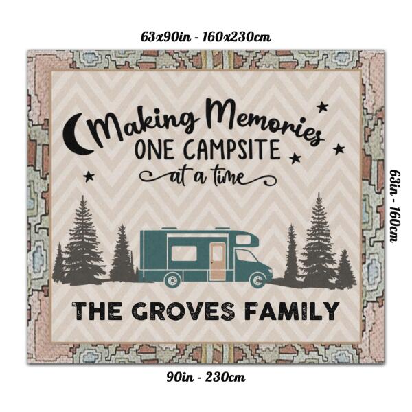 Personalized Camping Rug - Best Gift For Camping Lover - Making Memories One Campsite At A Time