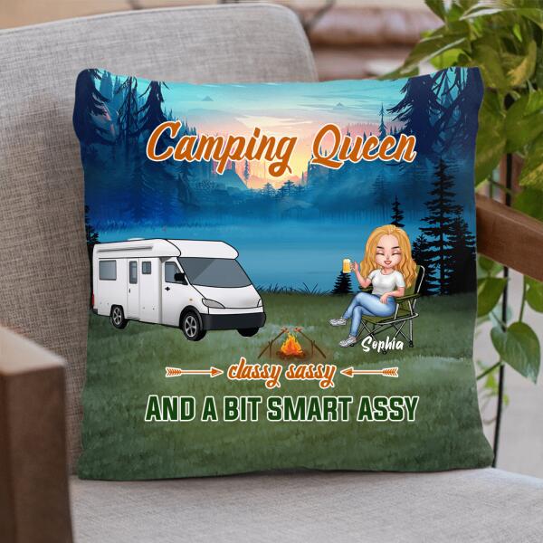 Personalized Camping Queen Pillow Cover - Gift Idea For Camping Lover